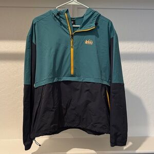 REI Women’s Teal and Black Hooded Jacket size 1x